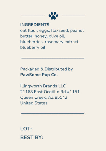 Peanut Butter Blueberry Crunchies - PawSome Pup Co.