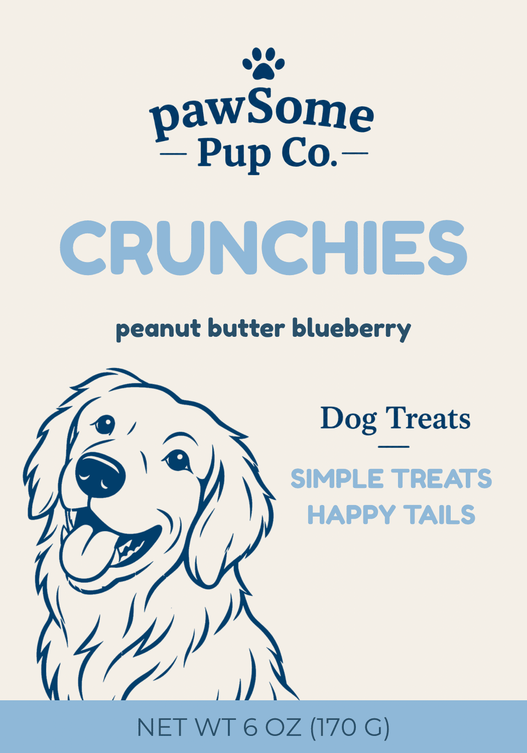 Peanut Butter Blueberry Crunchies - PawSome Pup Co.